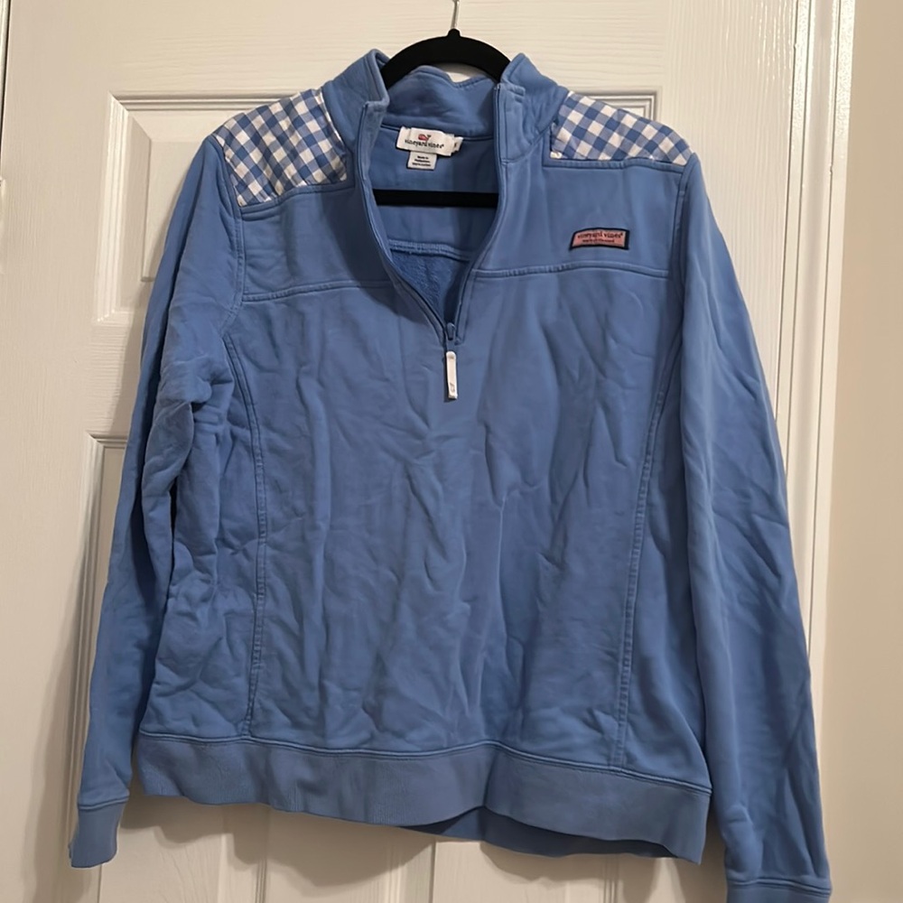 Vineyard vines baby blue quarter zip